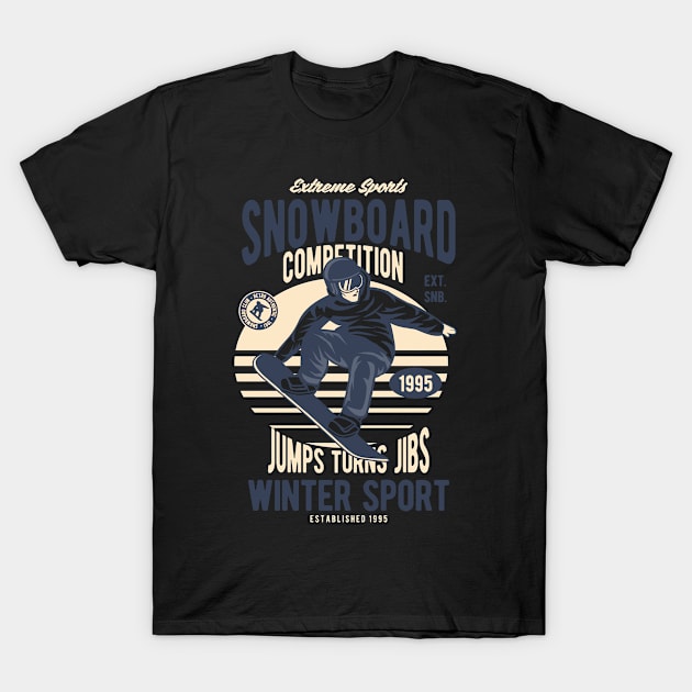 Snowboard, Vintage Retro Classic T-Shirt by CoApparel